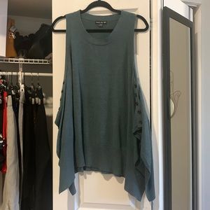 Gray with Green tone sweater dress